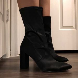 Black Satin-like boots
